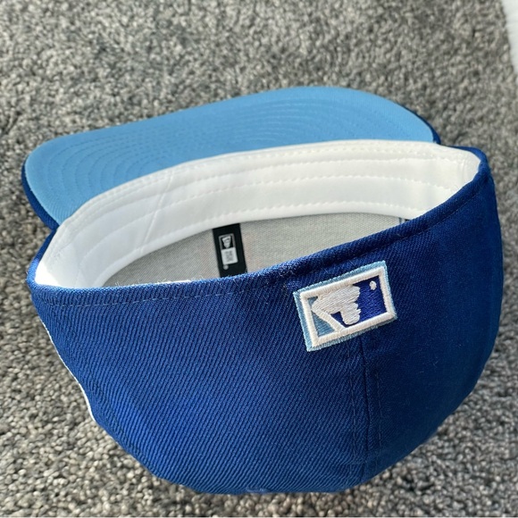 New Era New York Mets Fitted Hat 2000Subway Series patch Icy Blue UV Size 7 1/4 - Picture 9 of 10